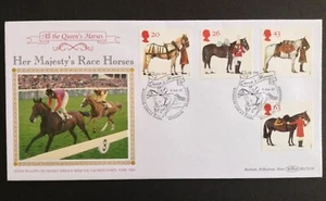 GB Benham 1997 Queen's Horses conjunto en caballos de carrera cubierta del primer día - Windsor SHS - Imagen 1 de 1