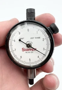 Vintage Starrett Dial Indicator .0001" .025” Range Jeweled #81-211 USA READ + - Picture 1 of 5