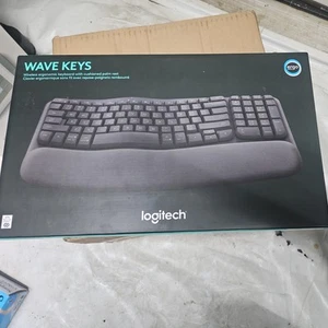 Logitech Wave Keys Wireless Ergonomic Keyboard with Cushioned Palm Rest Graphite - Picture 1 of 1