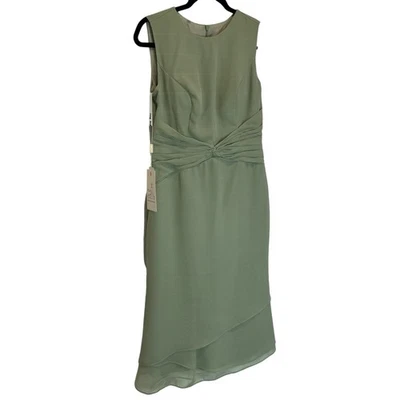 Sage Green Sleeveless Dress Wedding Guest Bridesmaid Formal Occasion - Image 1 of 4