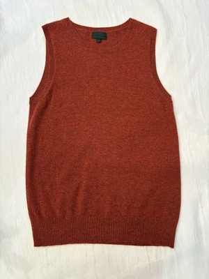 J.Crew Women Cashmere Crewneck Sweater Shell Red Pullover Vest Large - Image 1 of 4