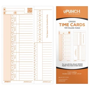 100 Time Cards for CR1000 Digital Time Clock and Date Stamp - Bild 1 von 6