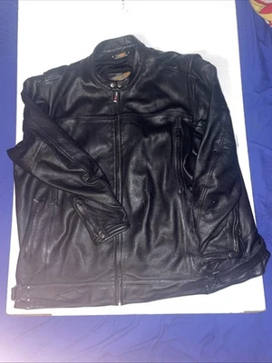 CHAQUETA DE MOTO DE CUERO POWER TRIP con cremallera aberturas y forro con cremallera 5XL Foto 1 de 4