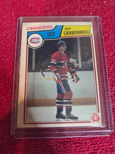 1983-84 O-Pee-Chee GUY CARBONNEAU ROOKIE Montreal Canadiens #185 casi como nuevo - Imagen 1 de 6