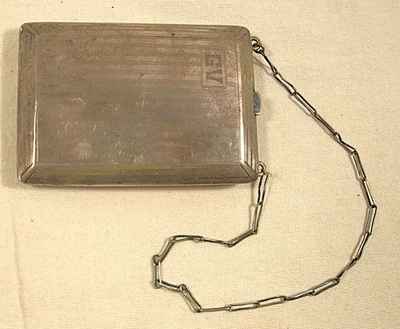 Vintage ☆ Silver Tone ☆ Coin Purse ☆ Compact ☆ Wallet ☆ Mirror ☆ Chain ☆ L@@K! - Image 1 of 4