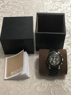 Michael Kors Ladies Runway Chronograph Watch Black and gold MK-5191 FOR REPAIR - Image 1 of 4