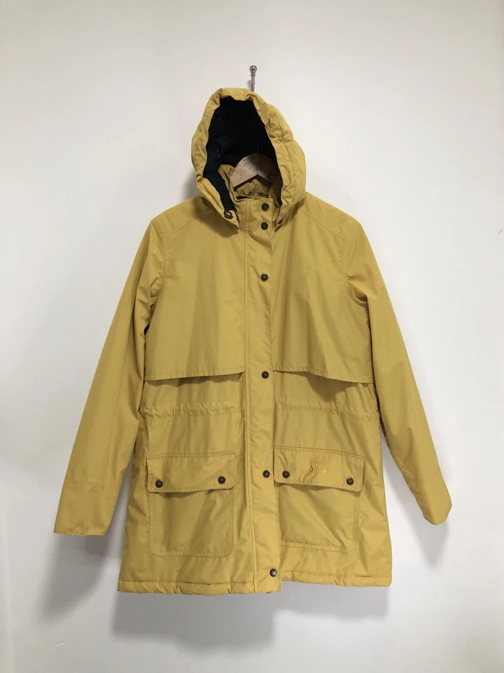 Barbour Rain Coat UK 16 Womens Yellow Stratus Padded Removable Hood Waterproof - Image 1 of 4