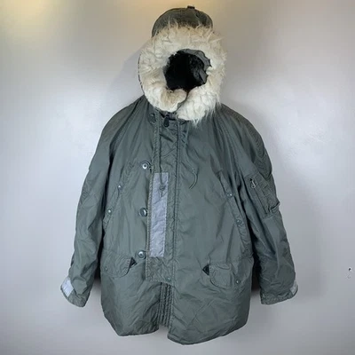 Parka militar estadounidense vintage 85 para hombre medio clima frío extremo abrigo piel sintética N-3B Foto 1 de 4