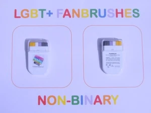 NON-BINARY LGBT+ FACE & BODY PAINT FANBRUSH SUPPORTING OUR SPACE CHARITY - Picture 1 of 1