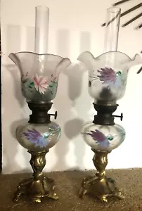 Pair of Glazed Decor Glass Piano Lamp or Spinner - Picture 1 of 10