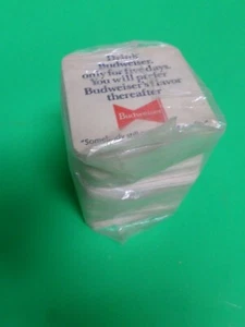 APPROX, 100 4 INCH,BUDWEISER BEER COASTERS,. DOUBLE SIDED (NEW IN WRAP)_ - Picture 1 of 4