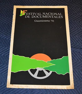 Póster original de la película serigrafía cubana 1991. Festival de documentales. Guantánamo. - Imagen 1 de 3
