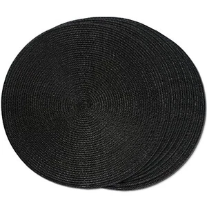 Round Braided Placemats Set of 6 Place Mats for Dining Table Woven Washable N... - Picture 1 of 7