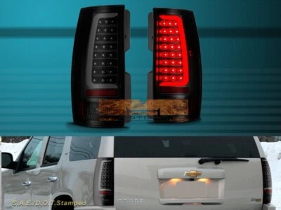 Черные дымчатые светодиодные задние фонари C-BAR для Chevy Tahoe Suburban / GMC Yukon 2007-2014 годов выпуска - Изображение 1 из 4
