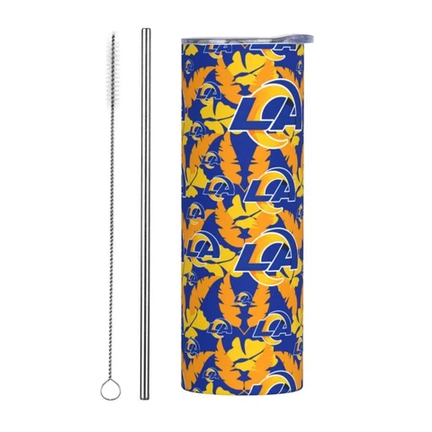 Los Angeles Rams Fans Travel Cup Stainless Steel Mug 20oz Car Straw Cup Cover
