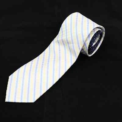 Corbata de seda a rayas amarillas, azules y blancas Tommy Hilfiger para hombre Foto 1 de 4