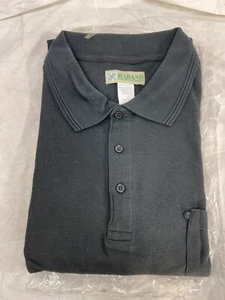 Vintage HABAND Short Sleeve Golf Black Polo Shirt Mens Brand New Pocket 2x - Picture 1 of 9