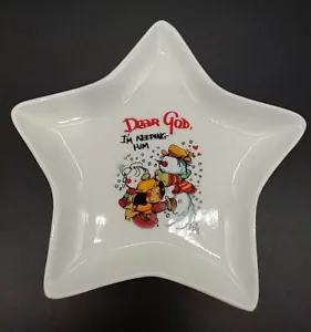Plato de baratija en forma de estrella de porcelana Dear God Kids I'm Keeping Him muñeco de nieve 2008 - Imagen 1 de 7