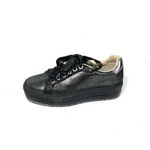 Diesel Shoes Women’s 36 US 6 Black Platform Sneakers Shimmer New - Picture 1 of 12