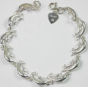 Sterling Silber Mutter & Baby Delfin Armband Strand Hochzeit - Bild 1 von 1