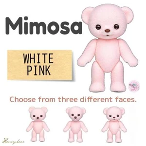 Honey bear 2.5in MIMOSA,, WHITE PINK,, JAPAN #261 miniature - Picture 1 of 15