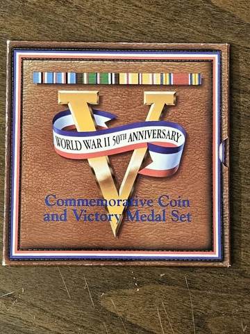 U.S. MINT WORLD WAR II 50TH ANNIVERSARY COMMEMORATIVE COIN AND VICTORY MEDAL SET Cover