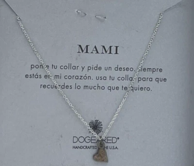 Collar colgante de plata esterlina dura Dogeared ''MAMI '' hecho a mano en EE. UU. 1480 Foto 1 de 2