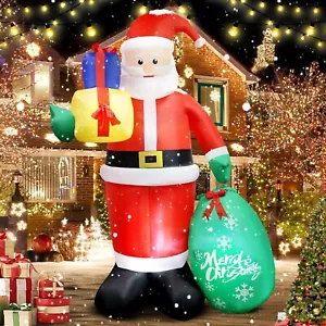 8 FT Natalizio Gonfiabile Decorazioni da Esterno, Arrampicata Babbo Natale Blow Up Yard - Foto 1 di 9