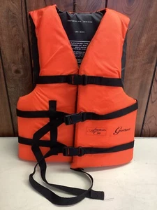 Americas Cup Grandsport Orange Black 3 Strap Life Jacket Adult sz 30-52" Chest - Picture 1 of 8
