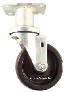 3DADSE1 3" Adjustable Height Swivel Plate Caster, Polyolefin Wheel, 300 lbs Cap - Picture 1 of 1