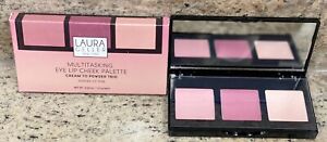 Laura Geller Shades Of Pink Blush Palette Cream To Powder Trio Eye Lip Cheek