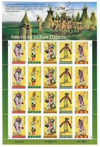 1995 SC# 3072 -76 AMERICAN INDIAN DANCE ARTIST SIGNED MNH VF - Picture 1 of 1