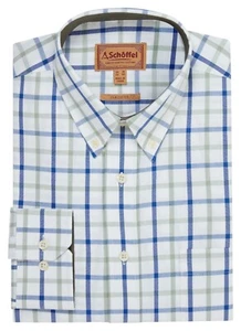Schoffel - Men's - Brancaster Classic Shirt Moss Check - Picture 1 of 5