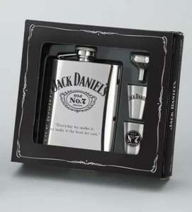 Jack Daniels Gift Set with Flask - Shot Glass - Funnel - Stainless Steel (8473) - Picture 1 of 1