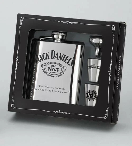 Jack Daniels Gift Set with Flask - Shot Glass - Funnel - Stainless Steel (8473) - Image 1 of 1