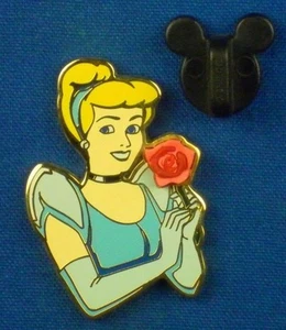 Pin de Disney Cenicienta Holding Free-D Rose - Princesa Premiere Rose # 23614 - Imagen 1 de 4