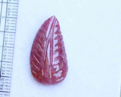 14.90 Ct Natural African Ruby Loose Gemstone 13*24 mm Carved Leaf 1 Pcs - Image 1 of 4