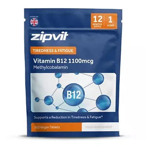 Zipvit Vitamin B12 1100mcg, Methylcobalamin, Supports Energy & Immune Support - Picture 1 of 9