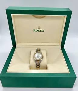 ROLEX DATEJUST 69173 LADIES AUTOMATIC STEEL AND GOLD DIAMOND WATCH & ROLEX BOX - Picture 1 of 7