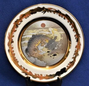 HAMILTON CHOKIN Coll RABBIT CROSSED SEA #11 from Fairy Tales of Old Japan Plate - Picture 1 of 2