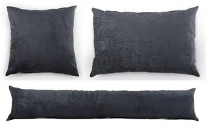 Charcoal Twisted Yarn Chenille Cushion, Boudoir, Draft Excluder UK Made - Picture 1 of 26