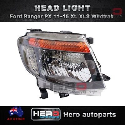 Right Driver Side Head Light Black For Ford Ranger PX 11~15 XL XLS Wildtrak AU - image 1 of 3