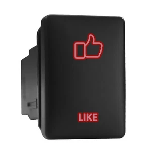 LIKE - Red Backlit Short Push In Switch  1.28"x 0.87" (Fit: Toyota) - Picture 1 of 6