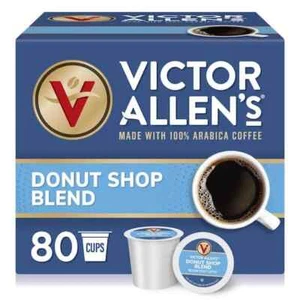 (80-Count) Victor Allen's Donut Shop Coffee Pods K-Cup Single Serve - Picture 1 of 11