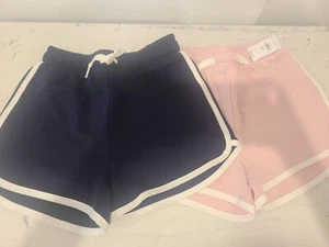 Gap Kids Girls Terry Dolphin Sweat Shorts Pink Navy Size S Small 6/7 6 7 Lot 2 - Picture 1 of 10