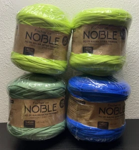 (Lot of 4) Noble Extra Premium T-Shirt Yarn 35mm 153yards each, Neon Green Blue - Picture 1 of 7