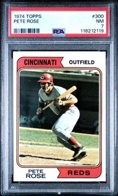 1974 Topps #300 Pete Rose PSA 7 Cincinnati Reds (2119) Foto 1 de 2