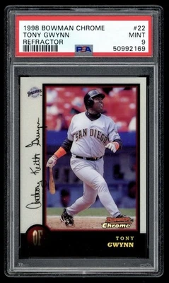 Bowman Chrome #22 Tony Gwynn Refractor SP 1998 PSA 9 como nuevo patio Foto 1 de 2