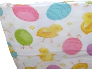 NEW Easter CHICK EGGS TABLECLOTH 52 X 90 Pink Blue Green Purple Spring Farm - Picture 1 of 2