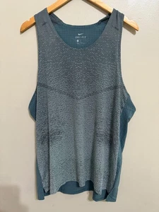 Nike Dri-FIT Run Division Running Tank Top Hasta Green Mens XL DA1296-387 NEW - Picture 1 of 20